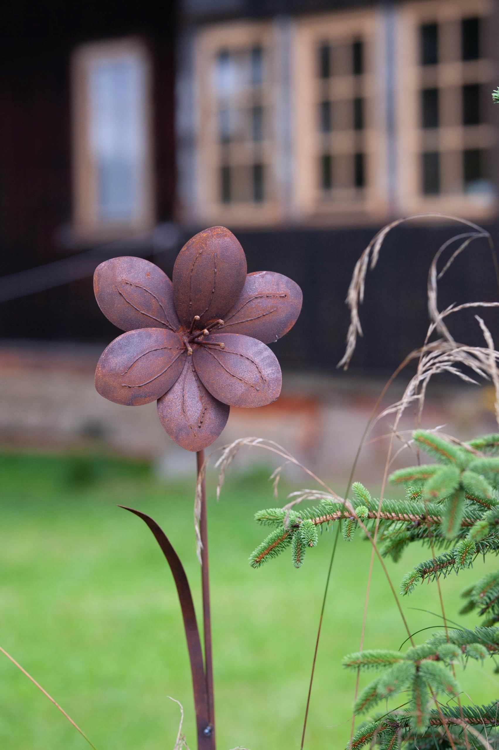 Kapaga - 2X Narzissen 120 x 23 cm, Gartenfiguren & Gartenstatuen - Blume | Gartendeko, Gartenstecker Rost - Rost Deko für Garten - Rostdeko Gartendeko für draußen - Cortenstahl - Balkon deko