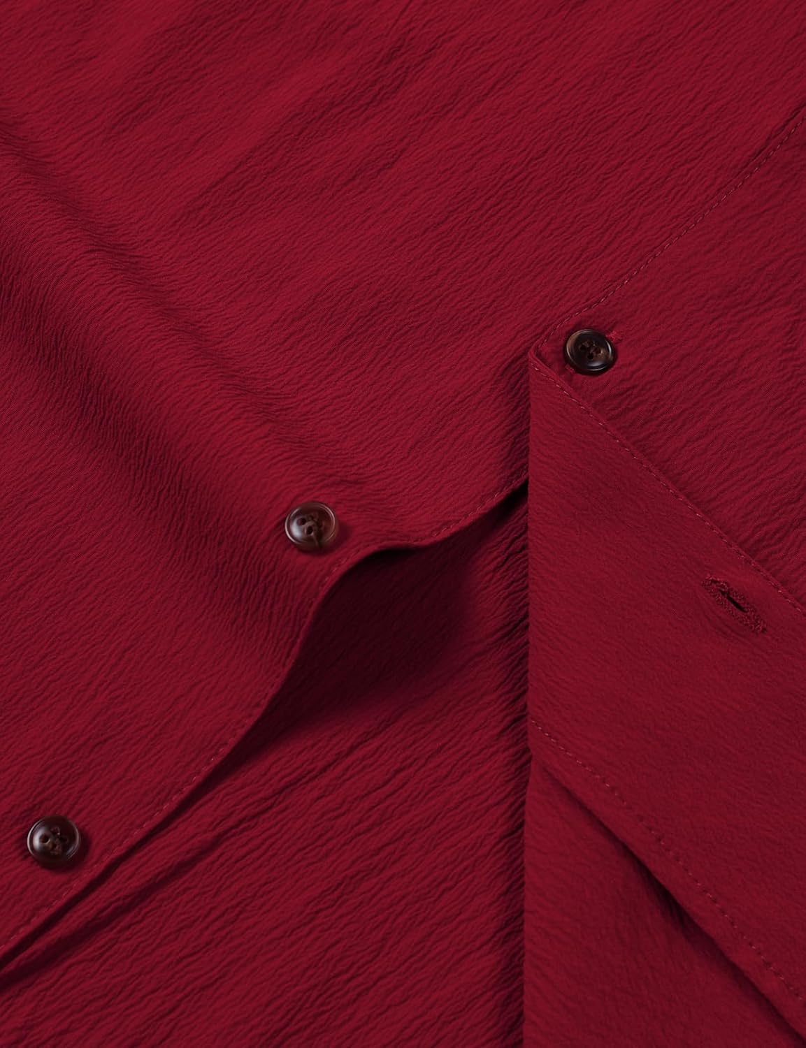 JEMITOP Men's Stretch Cuban Collar Shirt Summer Lightweight Short Sleeve Button Down Shirts with Pocket for Beach Vacation - Image 5