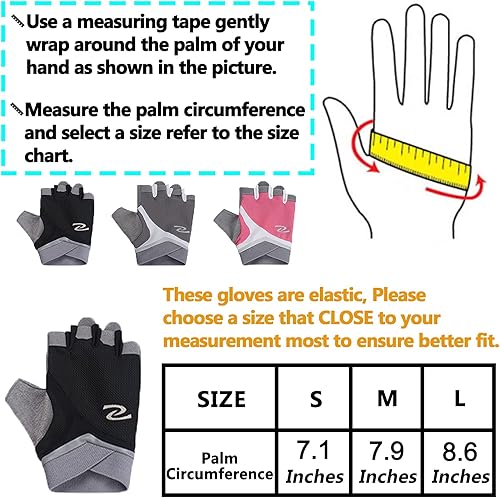 Miniatura 7 de Luwint Guantes de yoga sin dedos para mujer, antideslizantes, acolchados, para pilates, fitness, entrenamiento, entrenamiento, ejercicio, accesorios