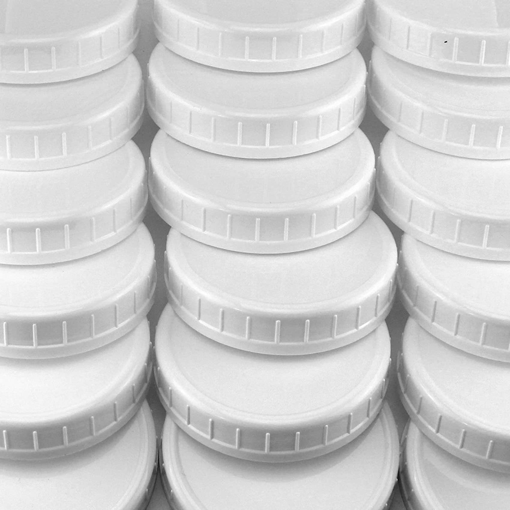 Lot de 144 couvercles à ouverture standard en plastique pour couvercles de bocaux et plus encore, standard, diamètre 70 mm