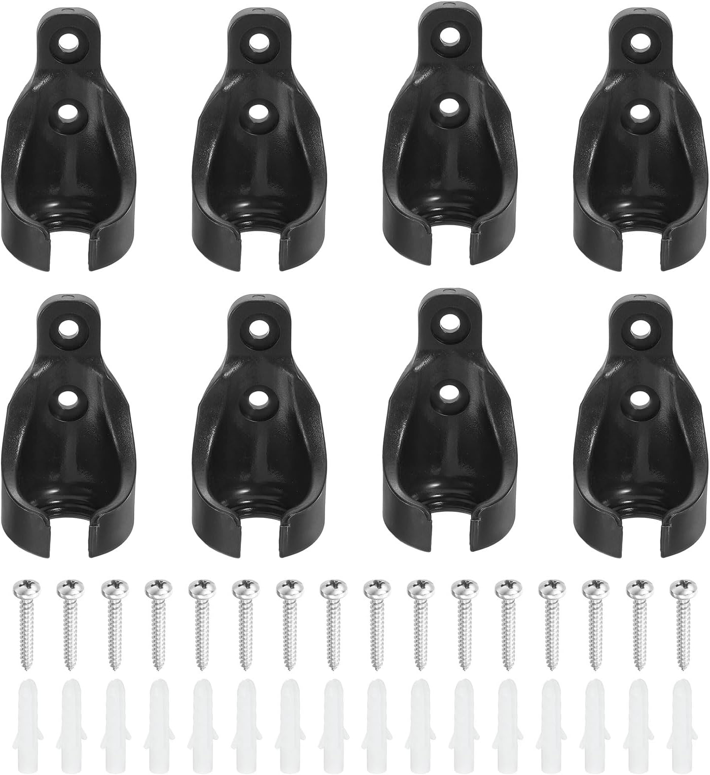 sourcing map 8Pcs Bungee Ball Receivers Brackets, Universal Blinds Bungee Cord Replacement Parts for Indoor/Outdoor Roller Sun Shade Tie Downs, Black