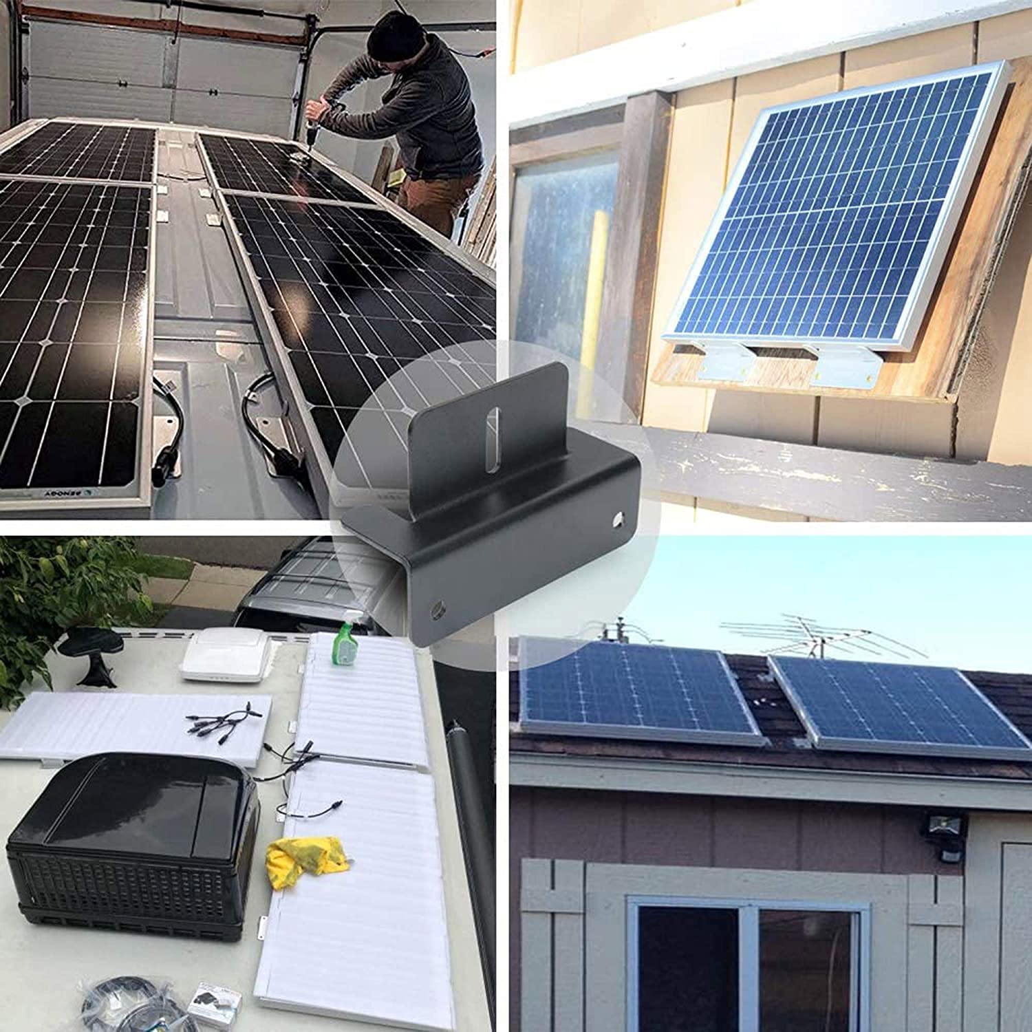 Kit De Supports De Montage Pour Panneau Solaire - 7 Pièces En ABS, Pour RV, Camping-car, Toit, Sol