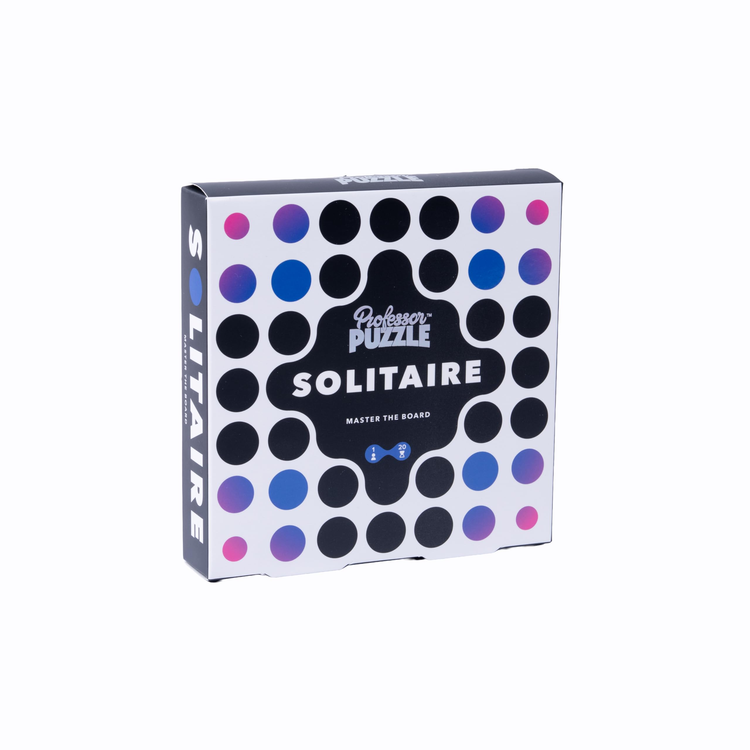 Professor Puzzle Solitaire Game | Wooden Peg Solitaire Puzzle with 33 Pegs | Classic Brain Teaser & Strategy Challenge | Travel Size Logic Game