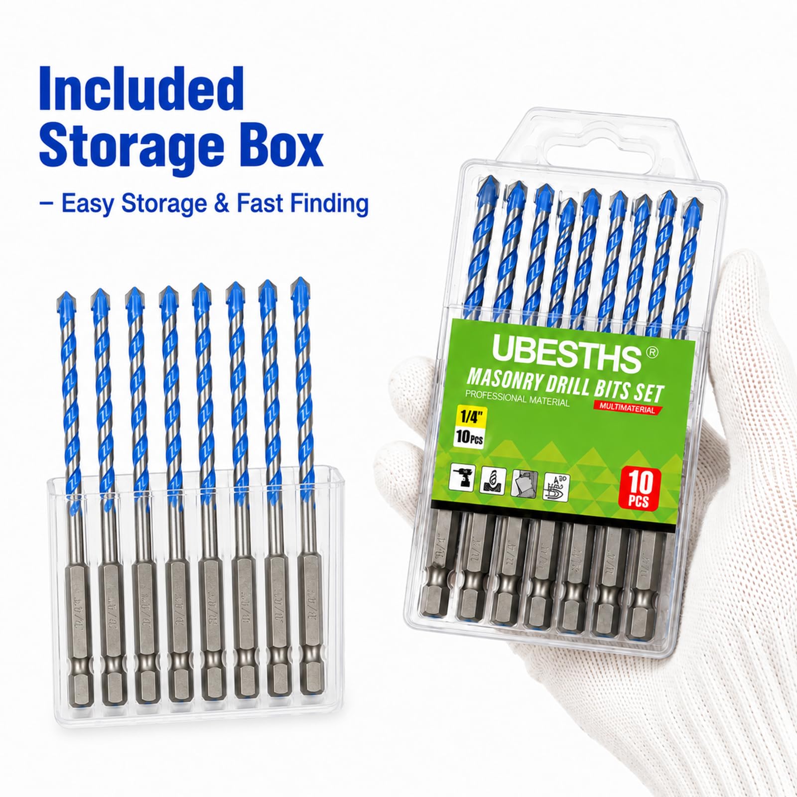 Concrete Drill Bit Set - 7 Piece Masonry Bits -7 Concrete Drill Bit Set - 7 Piece Masonry Bits -7
