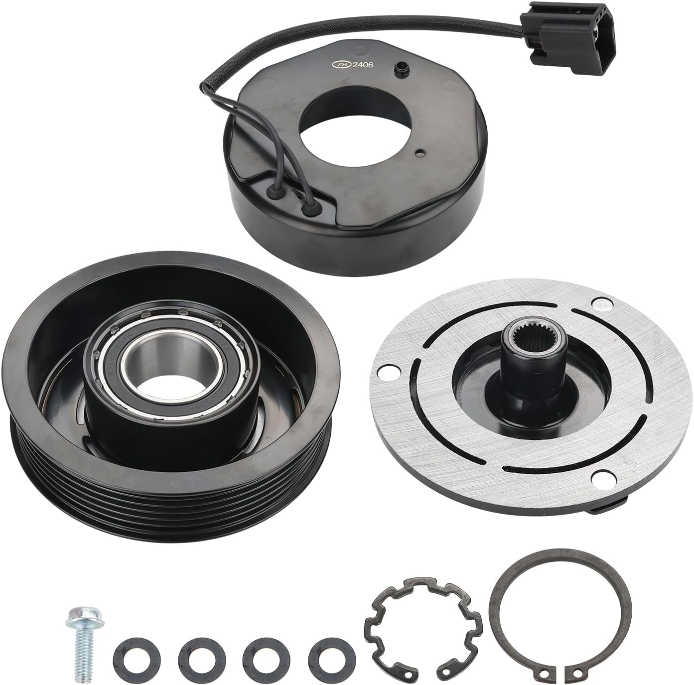 JDMON Air Conditioner AC Compressor Clutch Kit Compatible with Buick Enclave Chevy Traverse GMC Acadia Saturn Outlook 2007 2008 2009 2010 2011 2012 V6 3.6L Replace 157313, 15926085, 20844676, 25891797