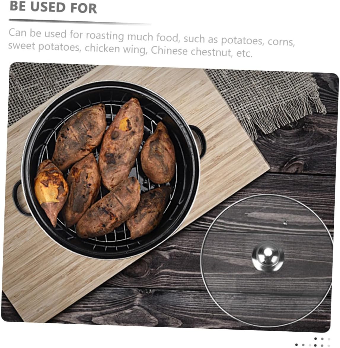 Unomor Multi Function Covered Roasting Pan Baking Dish with Double Handles for Easy Handling for Roasting Sweet Potatoes Corn and More