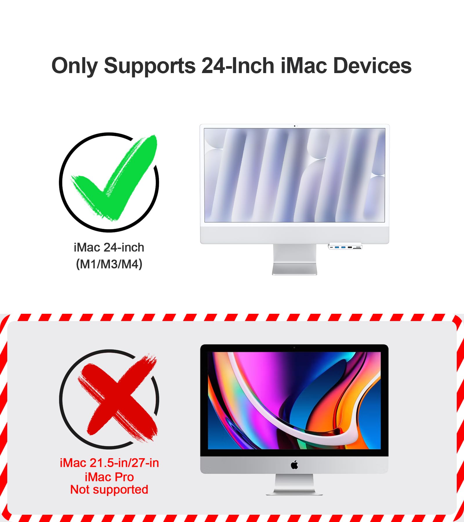 Hub USB C 7 in 1 per iMac M1/M3/M4 – USB 3.0 5 Gbps, lettore di schede SD/TF, docking station per iMac 24 pollici (M1/M3/M4)