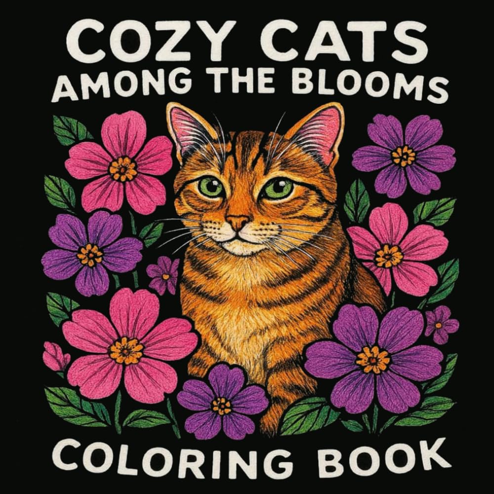 Cozy Cats Among the Blooms: An Adult Coloring Book Featuring 43 Detailed Floral Feline Illustrations for Stress Relief and Relaxation (Cozy Cats Coloring Books)
