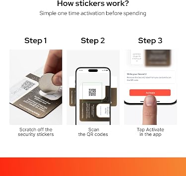 Crypto Card Single Pack - Easiest Secure Crypto Card Wallet - Cold Bitcoin Storage (Black)
