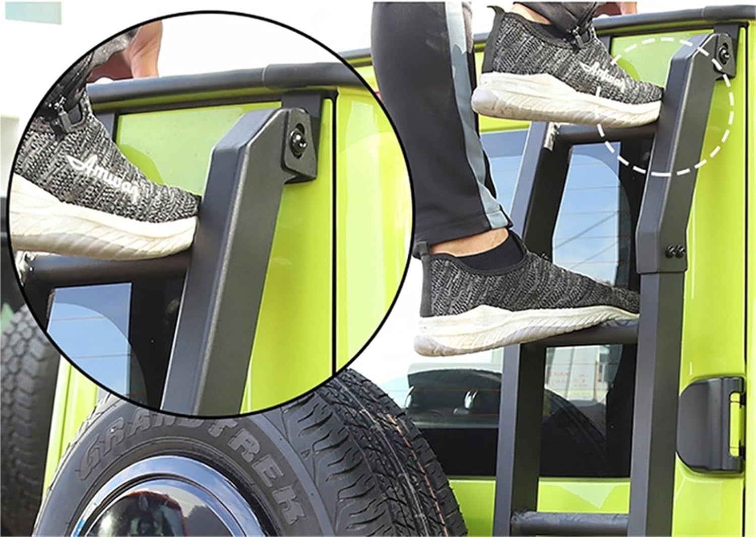 Car Rear Door Tailgate Ladder Accessories Compatible with Suzuki Jimny JB74 2019-2021 Protective Frames