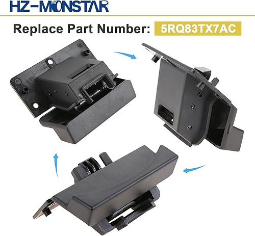 Miniatura 5 de Pestillo de tapa inferior de la consola del reposabrazos interior compatible con Dodge Ram 1500 Classic 2013-2018, Ram 2500 2013-2017, Ram 3500