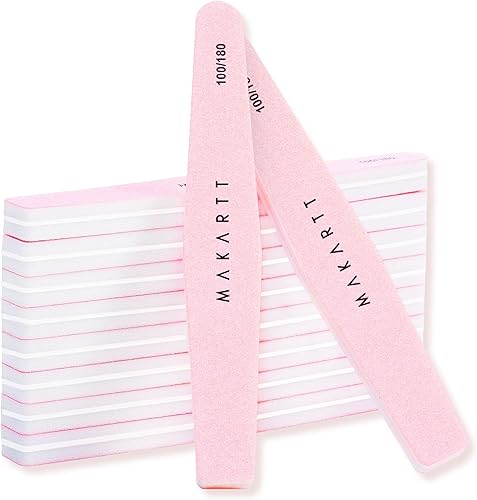 Miniatura 1 de Makartt Bloque de pulido de uñas, esponja de preparación de uñas, limas de uñas de grano 100180, pulidor de lijado de uñas rosa para uñas acrílicas,