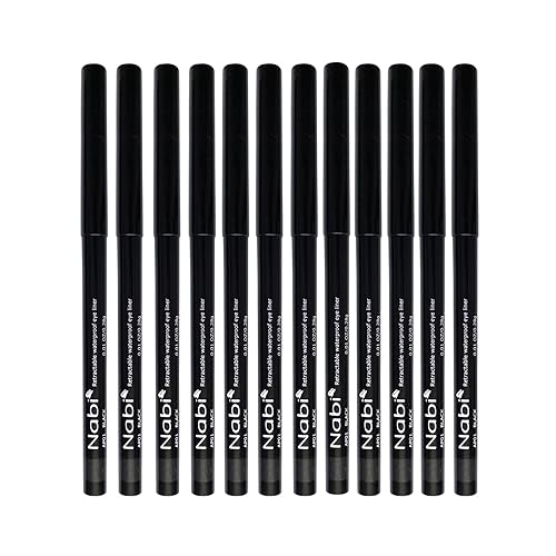 Miniatura 3 de 12 delineadores retráctiles a prueba de agua en color negro de Nabi lote al por mayor