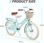 Vélo Fille 20 Pouces pour Âges 7-10, Bicyclette pour Enfants avec Panier, Vélo Débutant sans Roues d'Apprentissage pour Filles, Plusieurs Couleurs Disponibles
