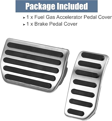 Miniatura 3 de X AUTOHAUX 2 unids pedal de freno pedal acelerador gas cubierta para Volvo XC60 2010-2017 tono plateado