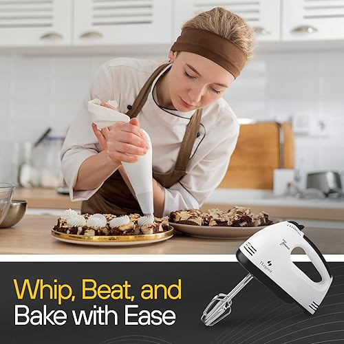 Miniatura 8 de Mezclador de mano eléctrico de mano - Mezclador eléctrico de 7 velocidades Ultra Power de mano (rojo)