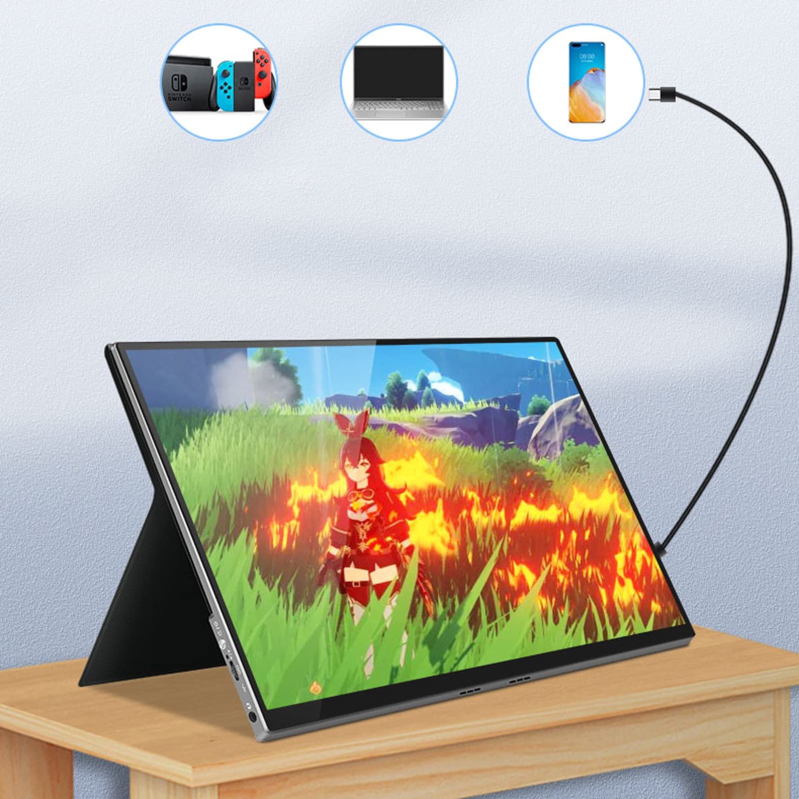 Amazon.co.jp: 15.6 inch Portable Monitor 1080P HDR FHD IPS 100