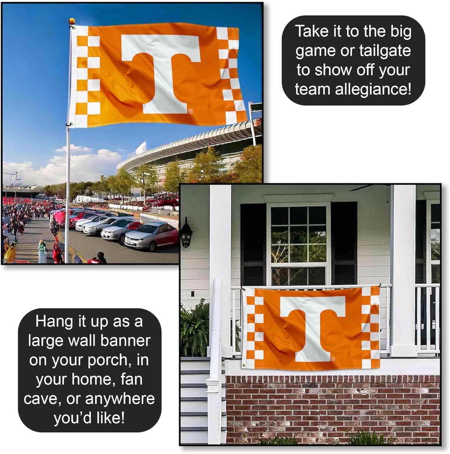 College Flags & Banners Co. Tennessee Volunteers Checkerboard Flag - Image 4