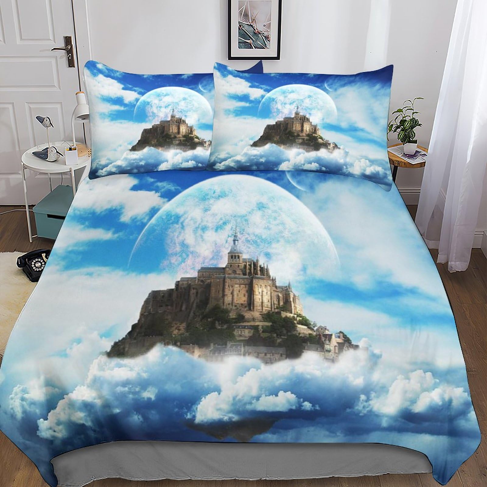 Housse de couette microfibre anti-plis pour literie enfant et adulte