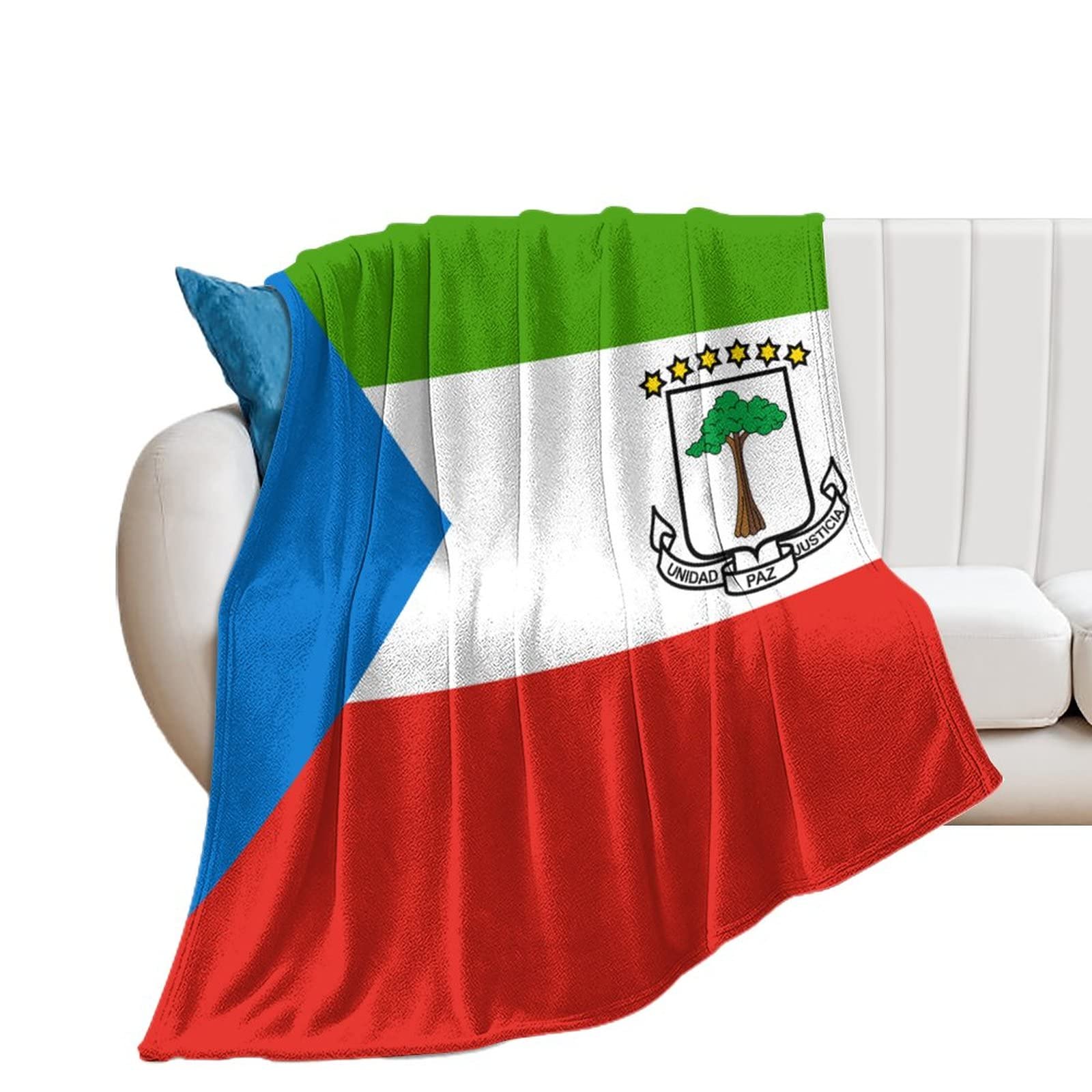 Plaid Guinée équatoriale en flanelle polaire de qualité supérieure pour lit et fauteuil
