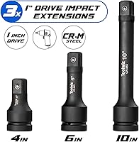 Vista 5 de Toolwiz Juego de Extensión de Dados de 1'', 4'', 6'', 10'' (3 Piezas) Acero Cr-Mo, Barra de Extensión de Transmisión de 1 Pulgada con Pasador