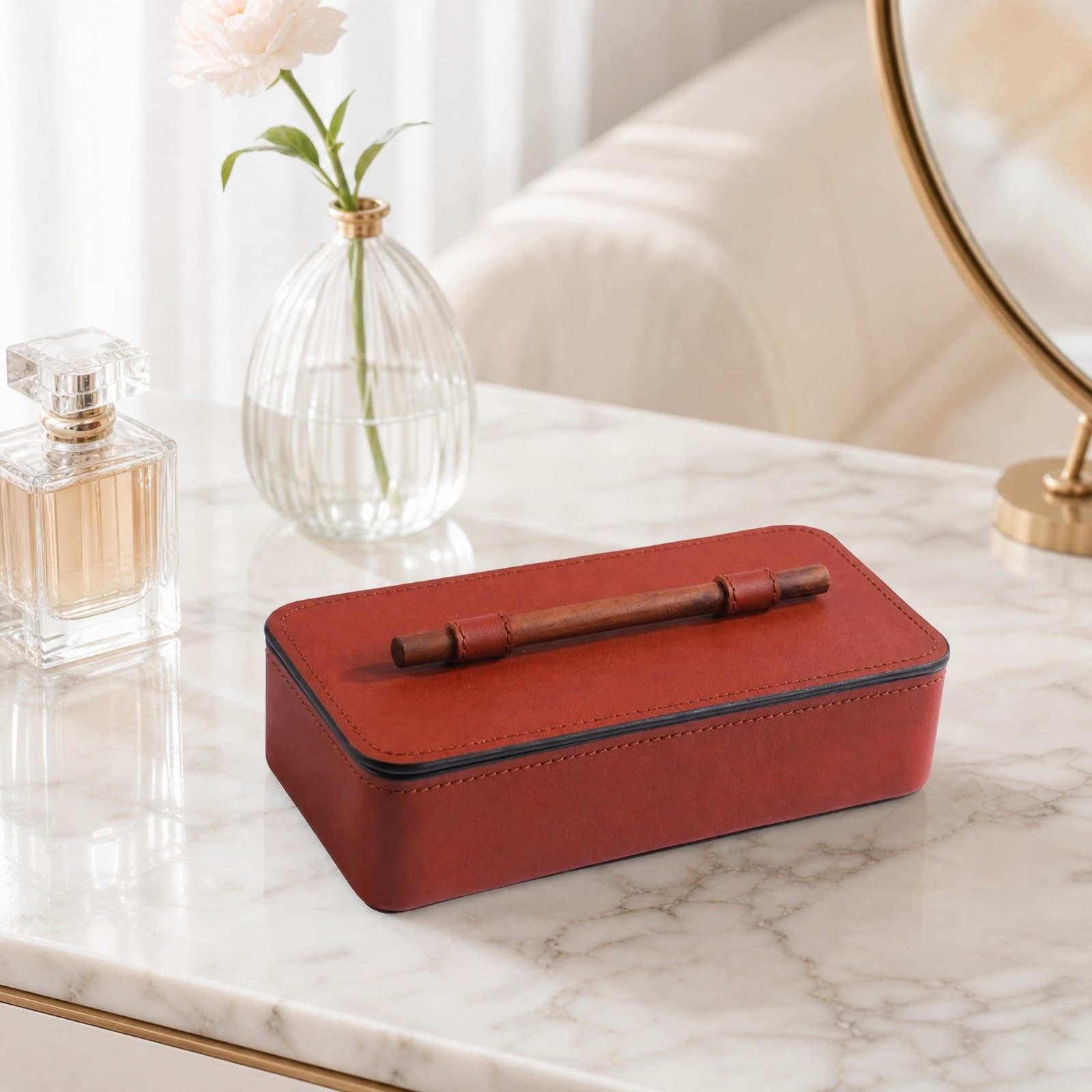 cancelleria in Legno Basso Profilo, Rosso