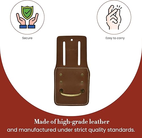 Miniatura 6 de Style n Craft Soporte fijo para martillo, soporte de cuero de grano completo, compatible con todo tipo de martillos y hachas, marrón oscuro (98438)