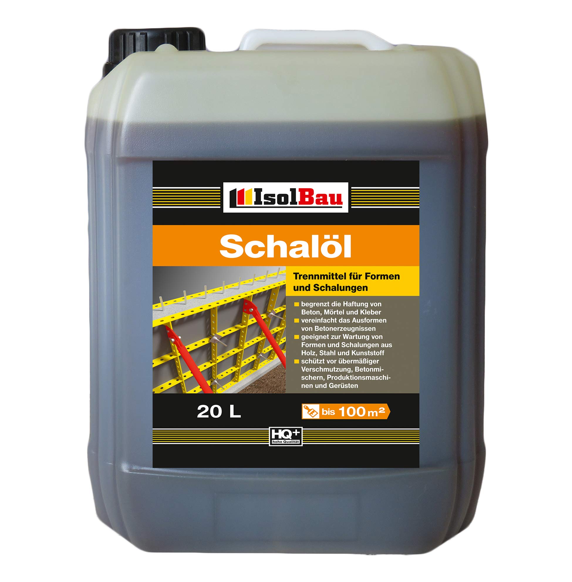Isolbau Schalöl Professional - 20 Liter Trennmittel für Formen & Schalungen - Beton-Trennmittel, begrenzt die Haftung von Beton, Mörtel & Kleber