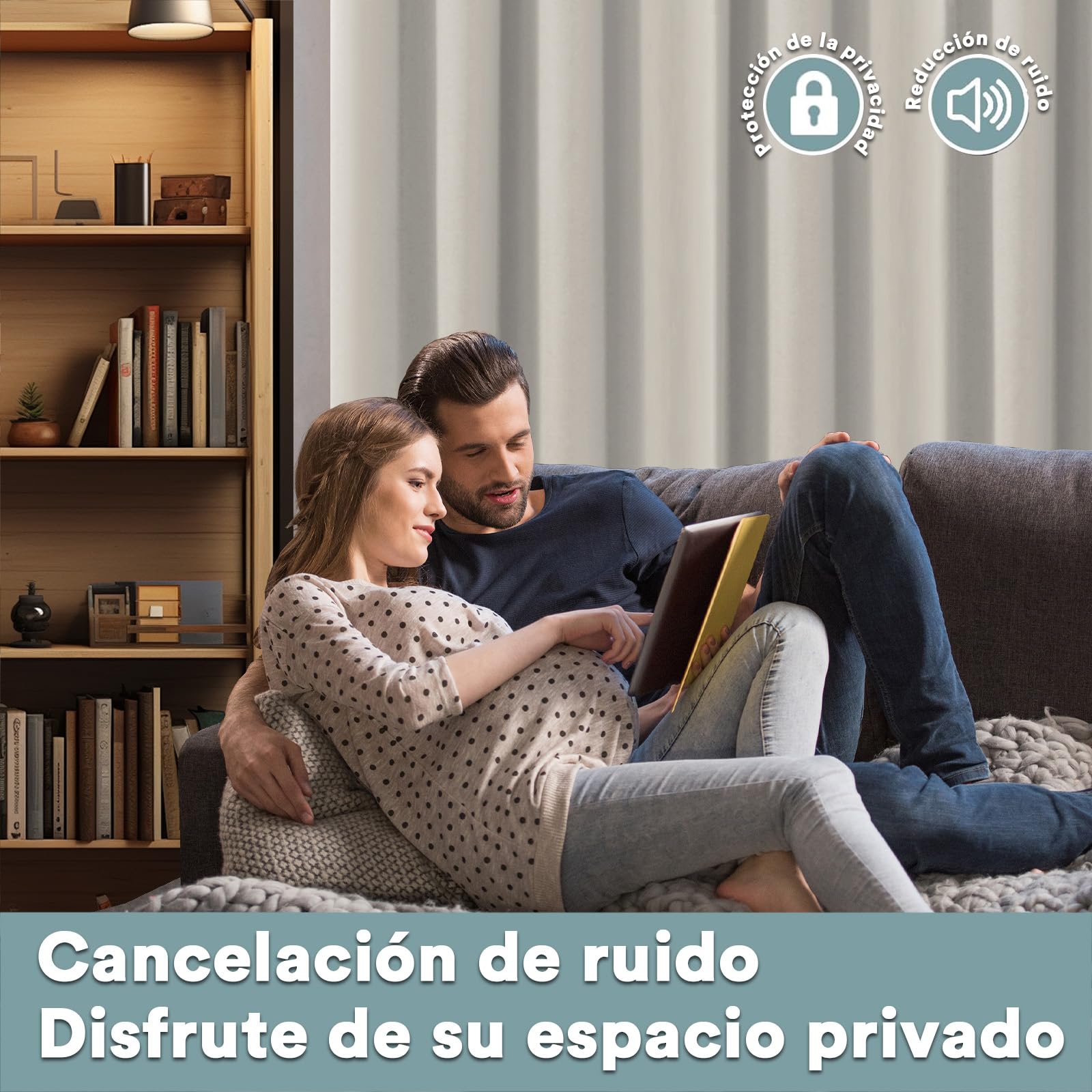 BellaHills Cortinas Opacas Cortas Salon Térmicas Aislantes Frío y Calor 140x175cm Natural Cortinas Moderna con Ojales para Dormitorio Habitacion Blackout Curtains 2 Piezas
