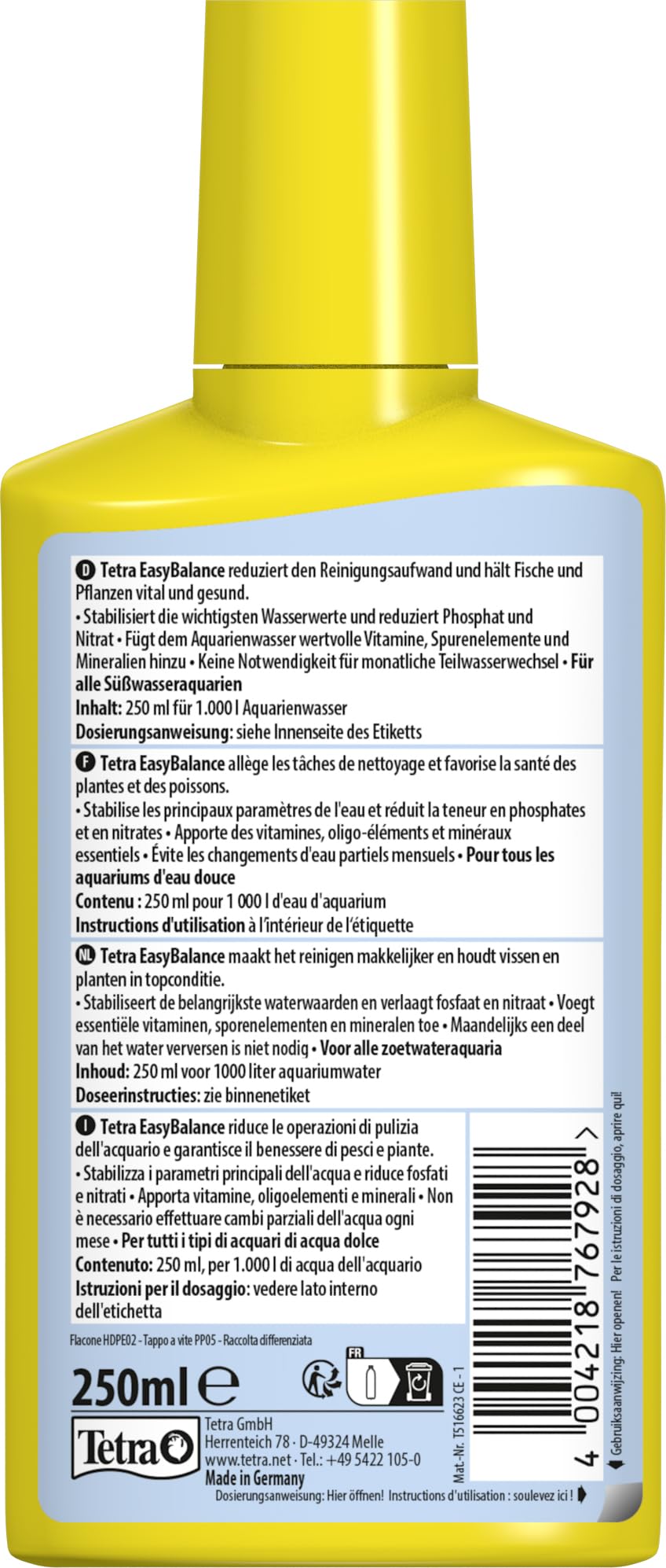 Tetra EasyBalance 250 Ml - Stabilizza Acqua Acquario Per 6 Mesi, Riduce Cambi D'Acqua, Con Vitamine - Foto 11