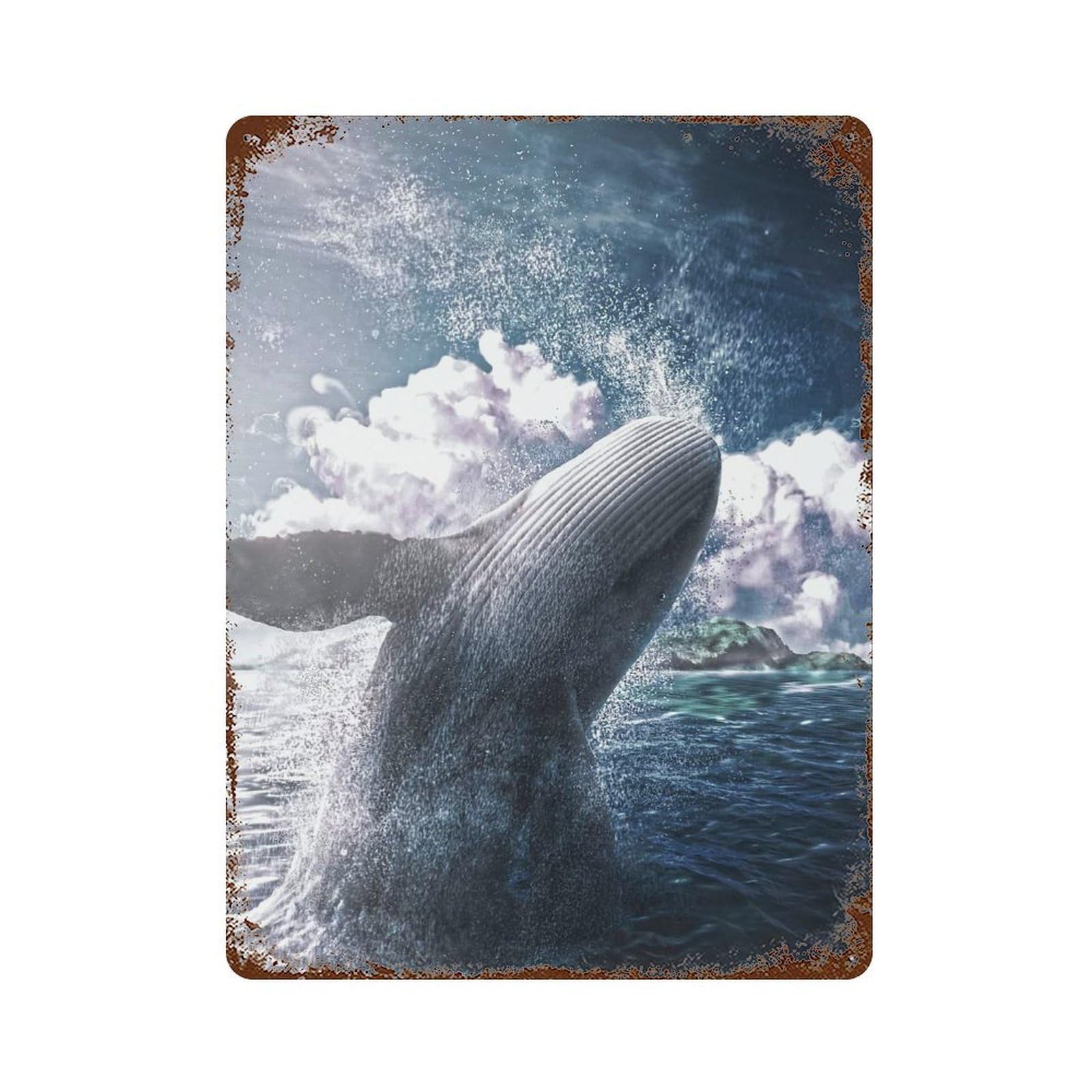 Garage Style Ballena Weathered Tin Sign 15.7"x11.8", Shabby Chic Decor for Bar And Workshop