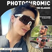 Vista 2 de KAPVOE Gafas de ciclismo fotocromáticas Gafas de sol deportivas de bicicleta de montaña Gases transparentes MTB Gafas hombres mujeres Bicicletas