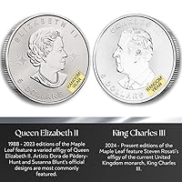 Vista 4 de 1988 - Present (Random Year) 1 oz Canadian Silver Maple Leaf Coin Brilliant Uncirculated with Certificate of Authenticity $5 Seller BU