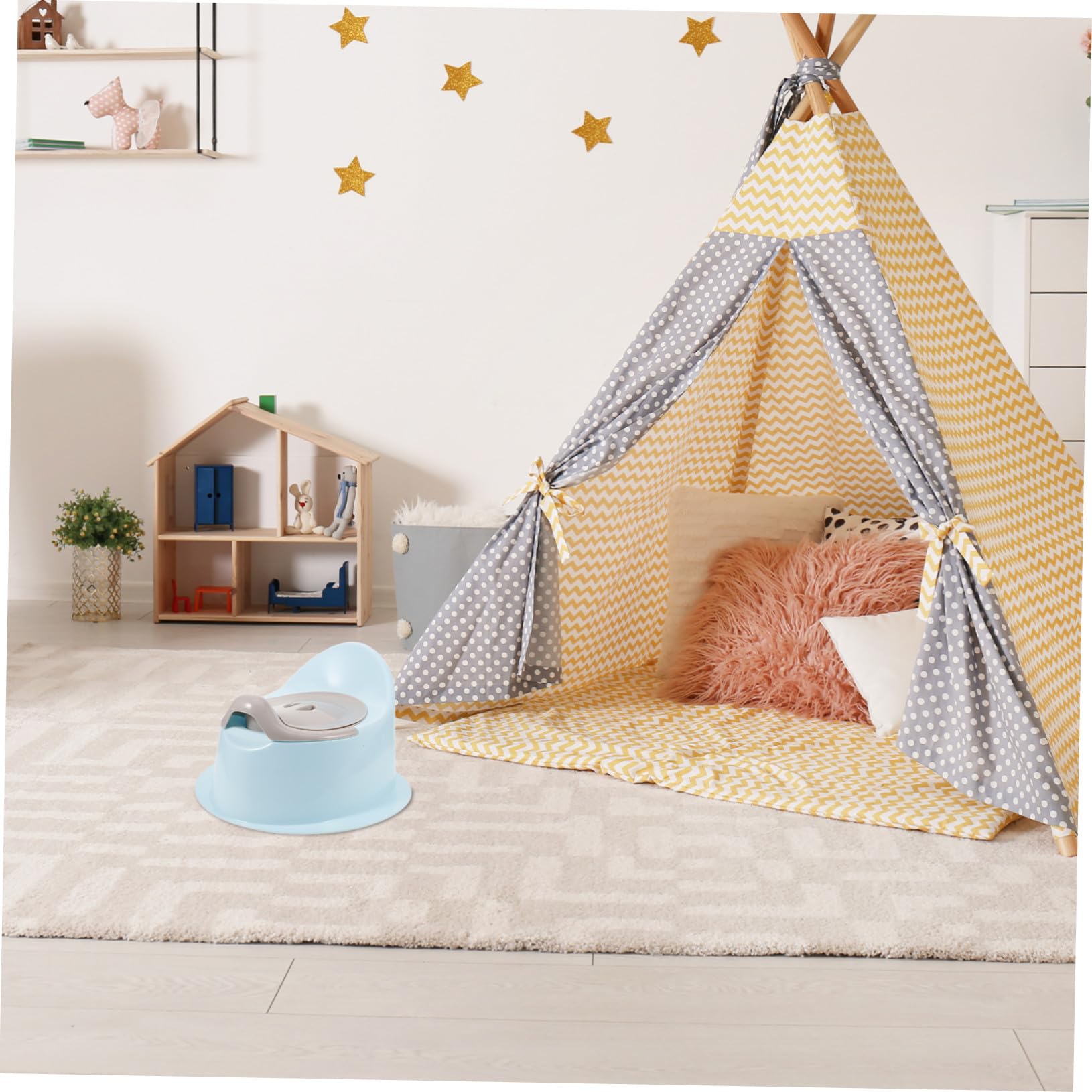 TOYANDONA Orinal Portátil Infantil Multifuncional Ligero Asiento De Inodoro Para Niño y Niña Diseño Resistente Para Viaje y Uso Diario Color Azul