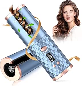 Automatic Cordless Hair Curler with 6 Temps & Timers