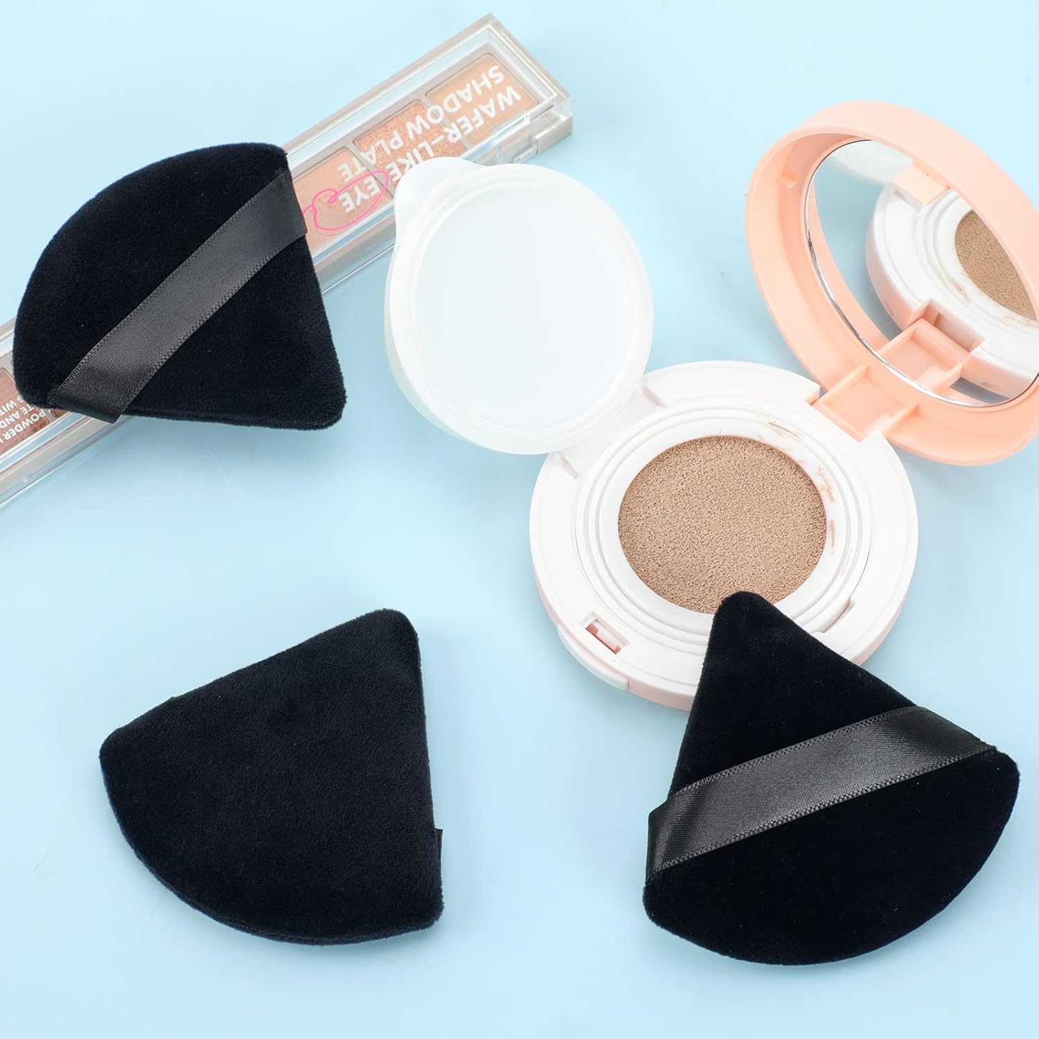 6-Pack Powder Puff Face Soft Triangle Makeup Puff for Loose Powder Mineral Powder Body Powder Velour Cosmetic Foundation Blender Sponge Beauty Makeup Tools(Black) : Beauty & Personal Care