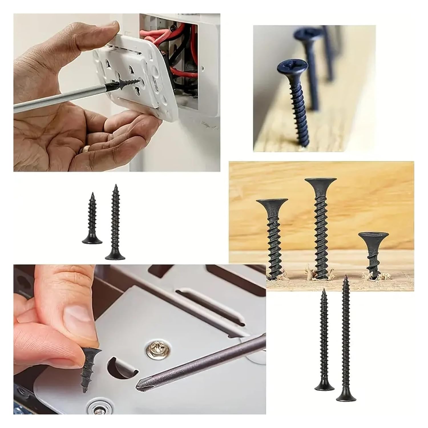 Carbon Steel Flat Head Extension Hardened Gypsum Board Tapping Screws, 50 Pcs M3.5(M3.5x60mm)