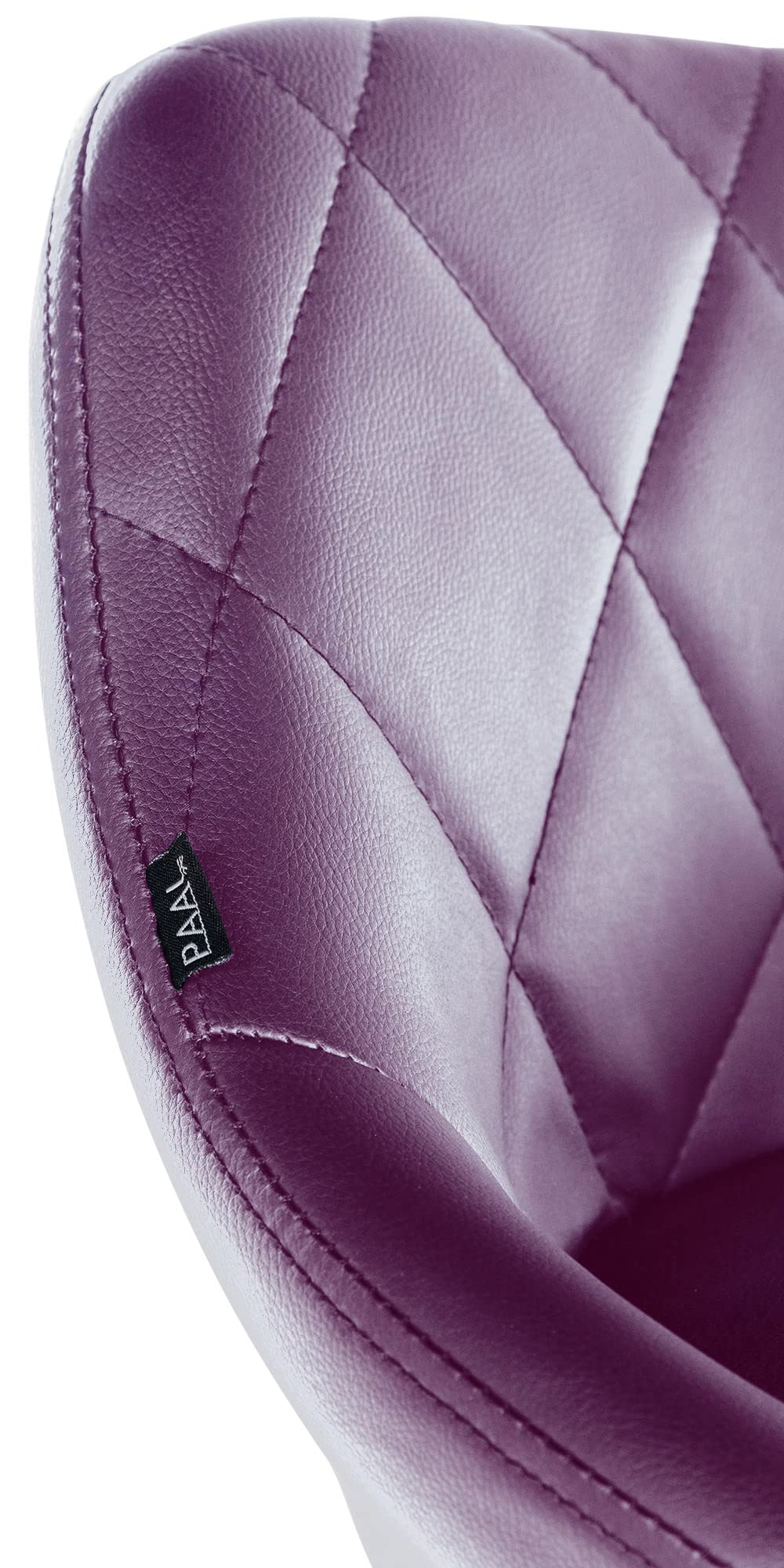 CLP Taburete De Trabajo Lazio con Ruedas En Simil Cuero o Tela I Silla De Oficina Regulable En Altura & Giratoria, Color:Violeta, Material:Cuero Sintetico