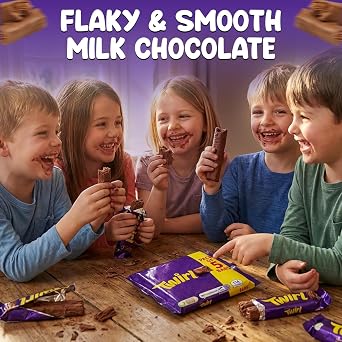 GROBITS Twirl Milk Chocolate Bars, 3 Pack of 5 Bars, 20g Each | Multipack, Smooth Twirl Style