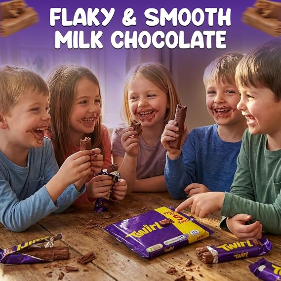 GROBITS Twirl Milk Chocolate Bars, 3 Pack of 5 Bars, 20g Each | Multipack, Smooth Twirl Style