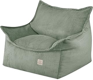 MISIOO Kinder Sessel Roya Cord – Kindersessel für Kinderzimmer, Weicher Sitzsack Kinder, Bodensessel Bean Bag Sofa, Premium Cord Oeko-TEX, 80x73x58 cm