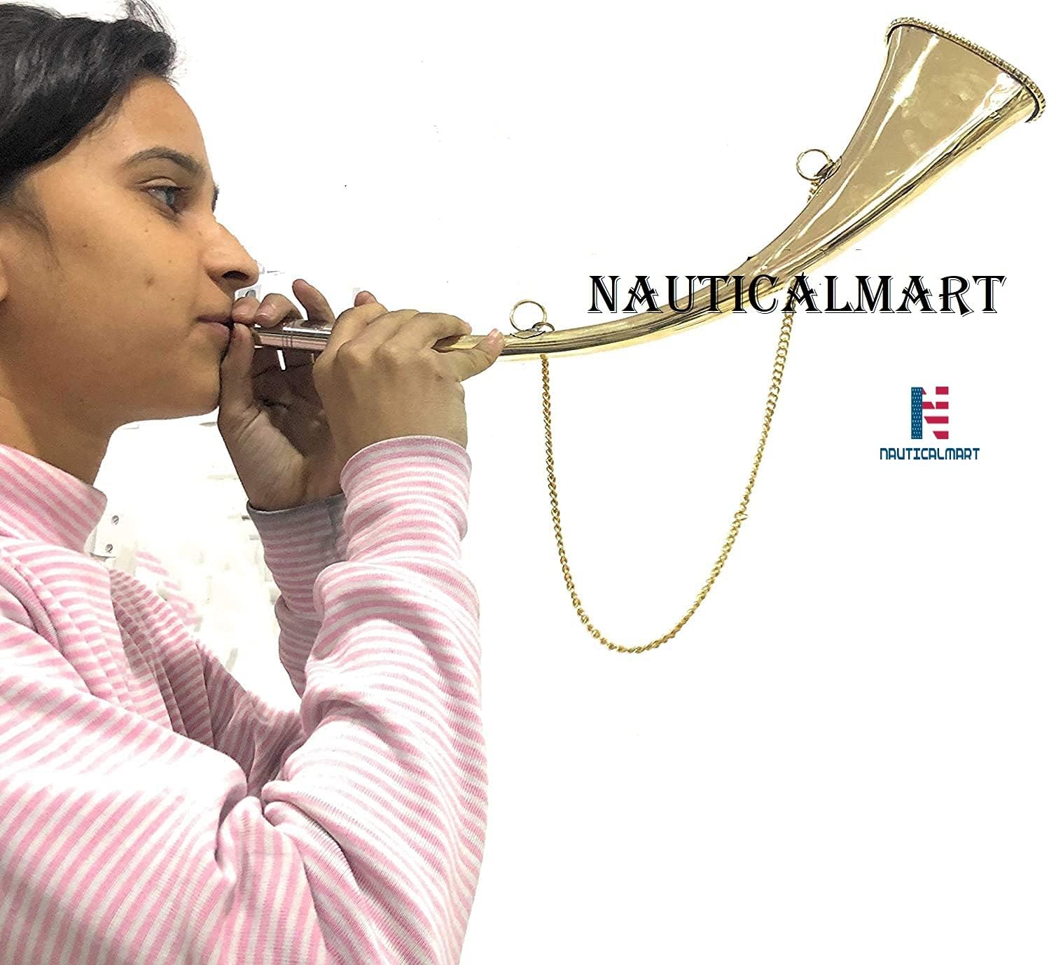 Nautical Brass Fog Horn Marine Signal Whistle Vintage Reproduction Clear Sound Horn