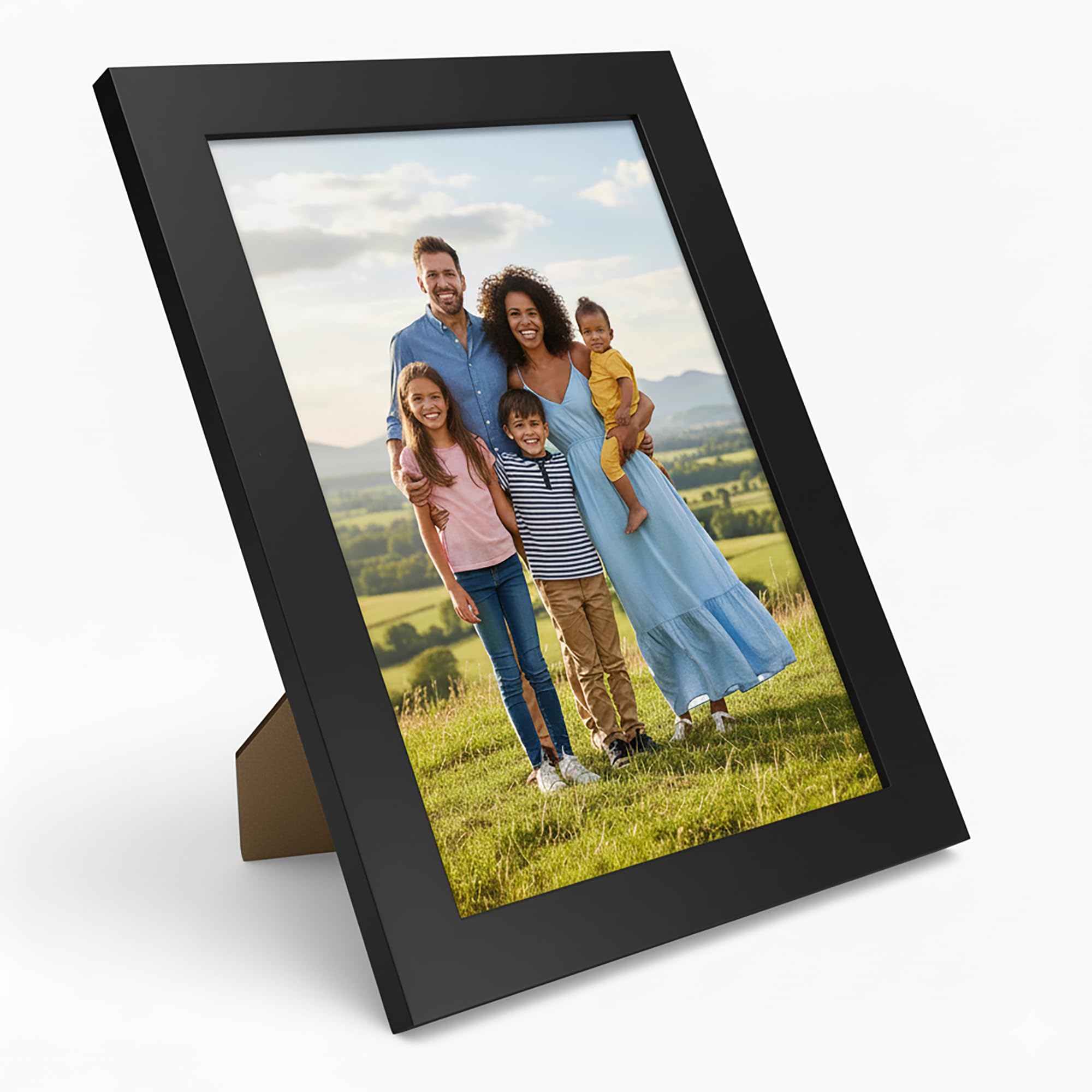 WANSHA HOME 6x4 Inch Black Picture Frames (15.2x10.1 cm) Flat Poster Frame - Clear Acrylic Poster Display with MDF Wooden - Portrait/Panoramic - Wall Mount Hooks & Tabletop Stand 6"x4" โ image 1