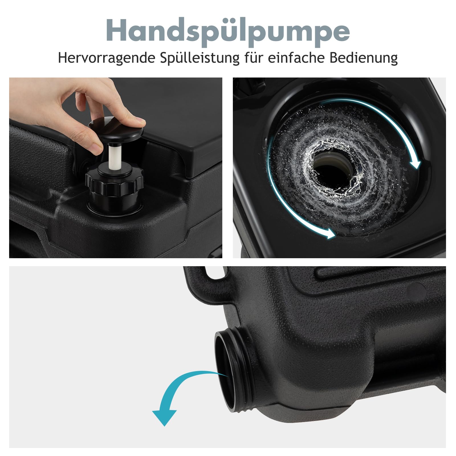 GYMAX Campingtoilette, 20L Reise-Totillete mit auslaufsicherem Toilettensitz, abnehmbarem Abwassertank & Griff, Mobile Campingklo für Reisen, Garten & Camping