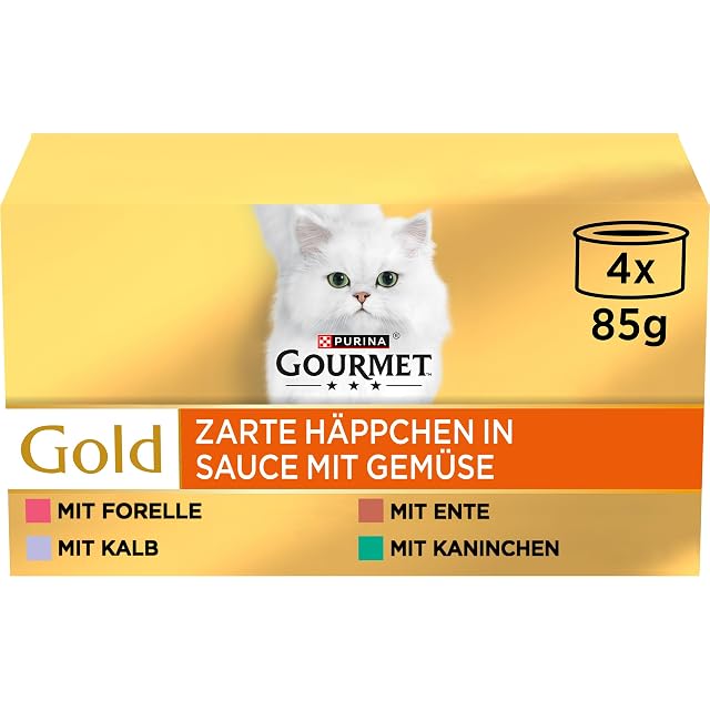 Gourmet PURINA Gold Delicados canapés en Salsa con Verduras, Comida húmeda para Gatos, Mezcla de variedades