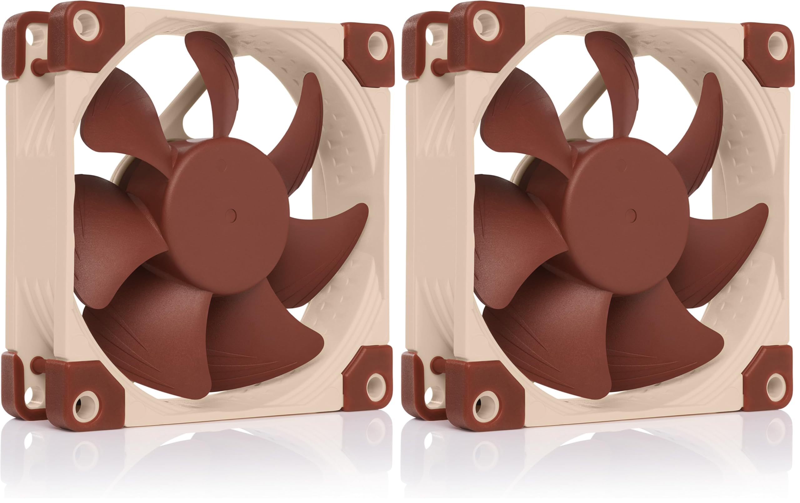 Noctua NF-A8 PWM, Ventilador Silencioso, 4 Pines (80 mm, Marrón) (Paquete de 2)