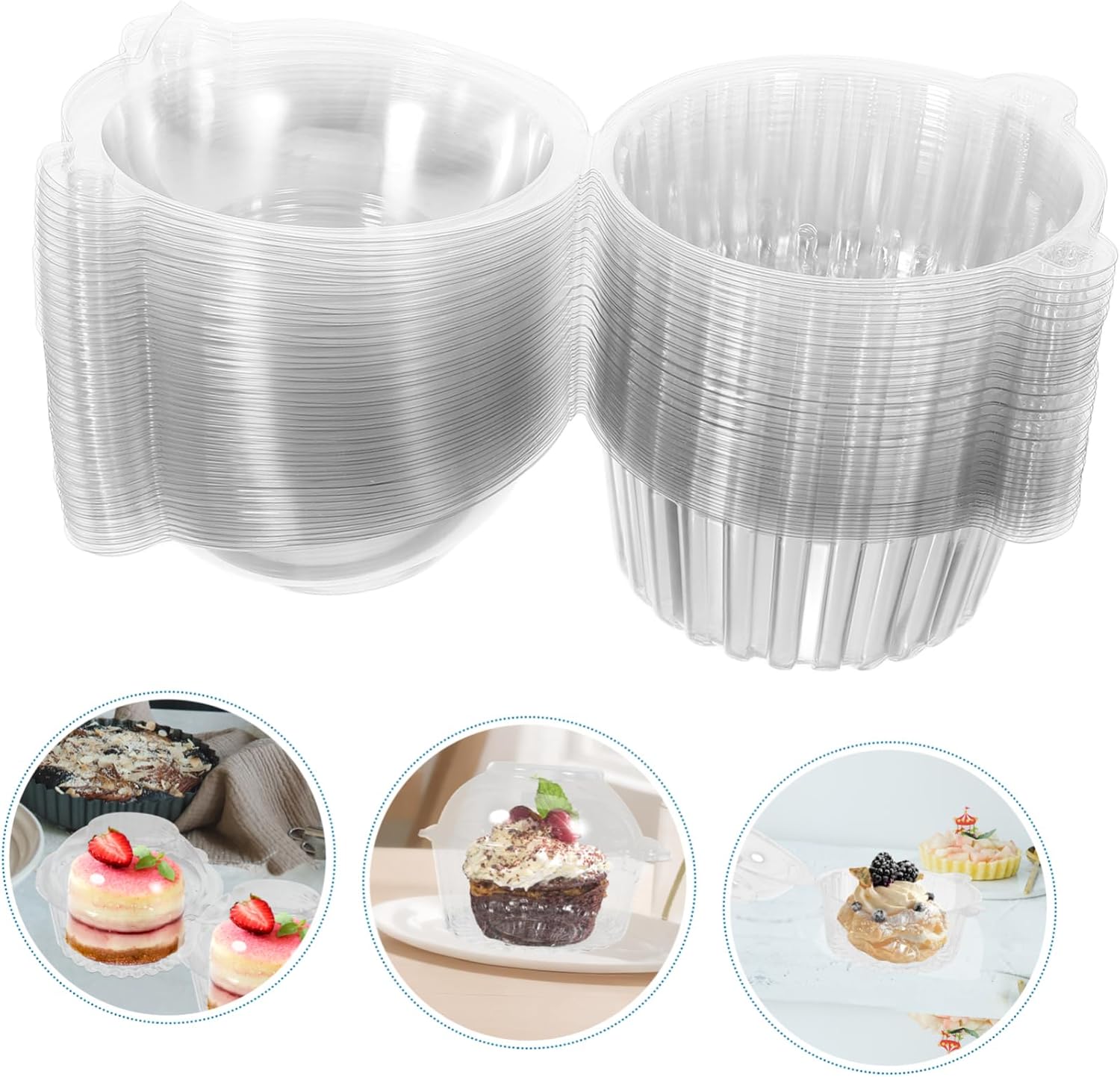 150pcs Clear Cupcake Box Portable Bakery Containers for Muffins and Desserts Easy to Use for Parties Weddings and Home Baking