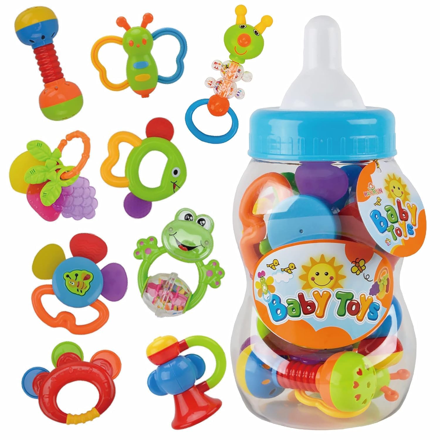 SHAKTISM Baby Rattle Toys for Newborns - Baby Toys Rattles and Teethers for Girls Boys - Baby Rattle Set 8pcs - Infant Rattle Teething Toys Baby Rattle and Teether Set, 8 Pieces, 0-12 Months (B0CZ6M29W4) Amazon Price History, Amazon Price Tracker
