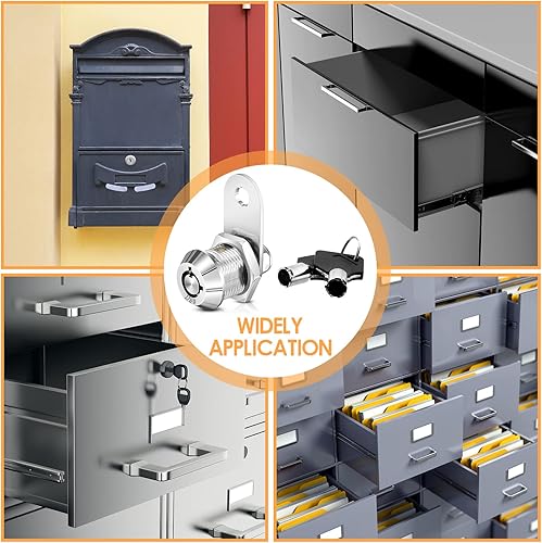 Miniatura 7 de Marsui Juego de 10 cerraduras de almacenamiento para autocaravana de 5/8 pulgadas, con leva tubular, juego de cerraduras de gabinete de repuesto