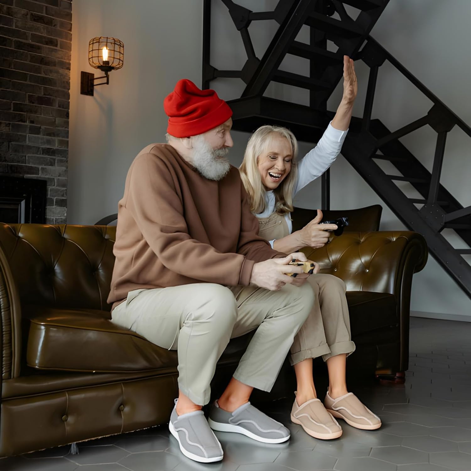 JOINFREE Women Men House Slippers Indoor Slip On Wide Fit Diabetic Shoes Adjustable, Non-Slip Cozy Comfort Home Slippers Shoes for Swollen Feet, Edema, Elderly, Preganant Medium Grey Size 15 - Image 2